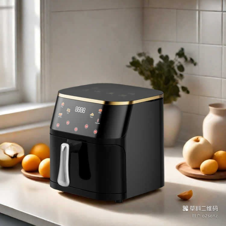 Air Fryer Stainless Steel Touch Computer Air Fryer Fried Chicken Fries Household Large Capacity Visual Electric Fryer