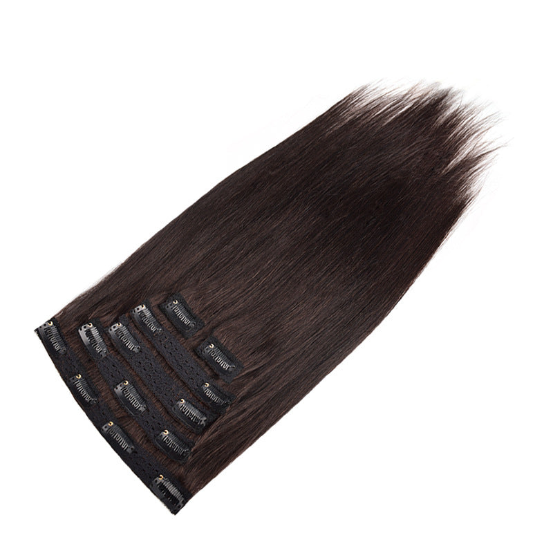 Real Human Hair Lace Clip-In Hair Extensions 6-Piece Set Invisible Hair Extensions Clip in Human Hair Export Wigs