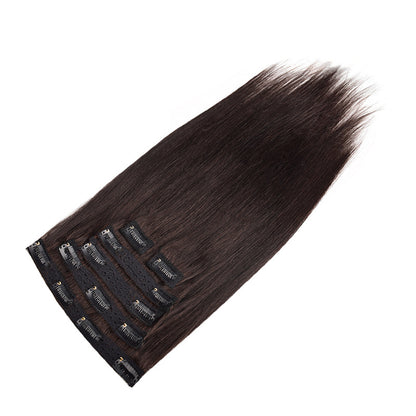 Real Human Hair Lace Clip-In Hair Extensions 6-Piece Set Invisible Hair Extensions Clip in Human Hair Export Wigs