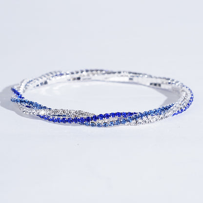 Women's Braided Crystal Bracelet Stretch High-end Bracelet Girlfriend Bracelet Light Luxury Photo Shooting Exquisite Jewelry