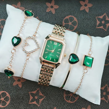 New Trendy Square Women's Quartz Watch Fashion Steel Band Women's Wristwatch Wholesale from Manufacturer in Stock
