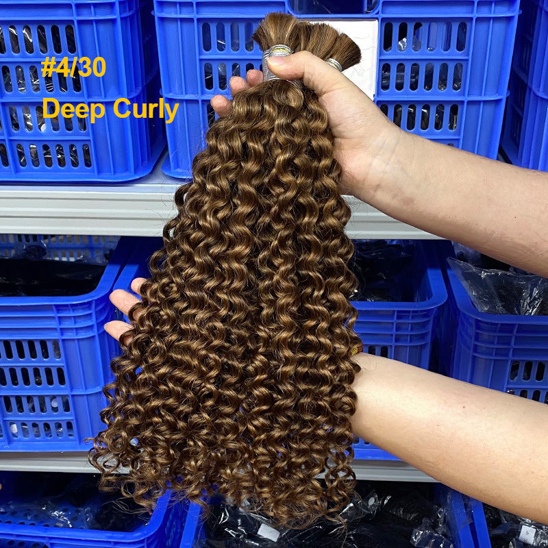 Real Human Hair Wig Hair Grip P4/30 Boho Braids Human Hair Bundle European and American Cross-Border Hair
