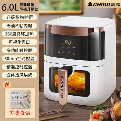 In-Stock Air Fryer for Home Use, New Model, Large Capacity, Intelligent, Multifunctional, Fully Automatic, No Need to Flip, Visible Electric Fryer