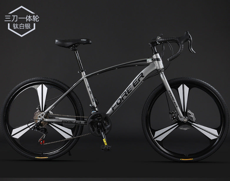 Shanghai Yongjiu brand 700C road bike racing car variable speed disc brake male and female students broken wind curved bicycle
