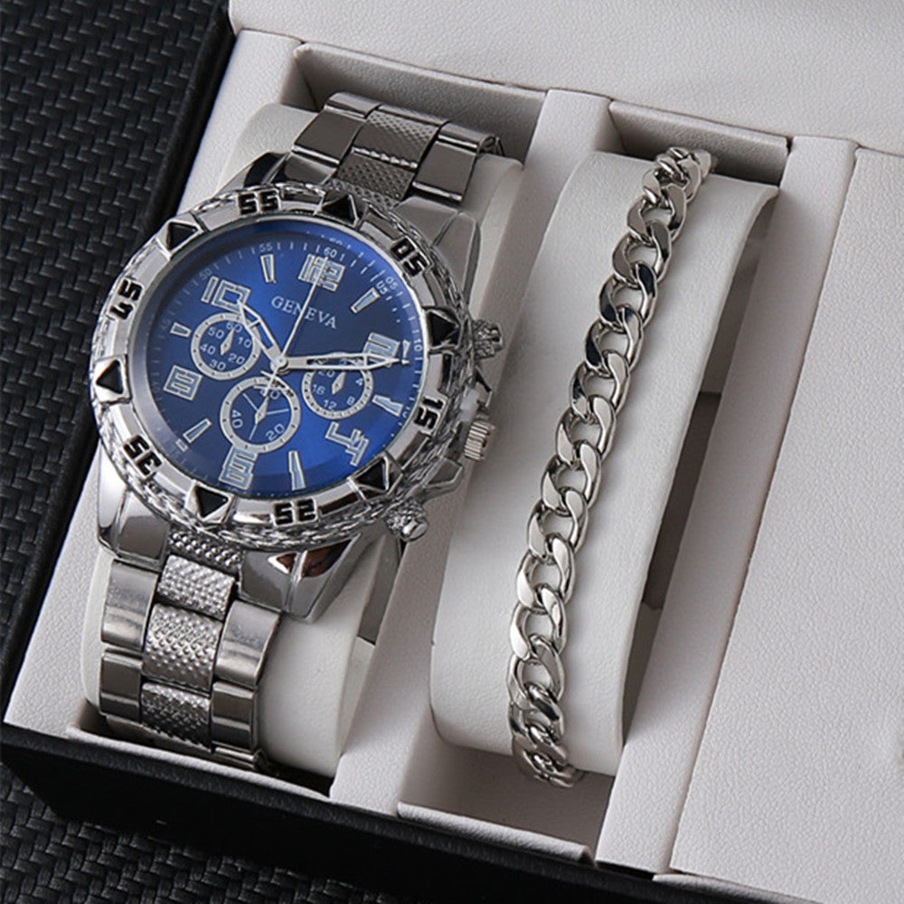 Factory direct sales calendar steel watch men's large dial quartz watch cross-border hot foreign trade men's watches wholesale