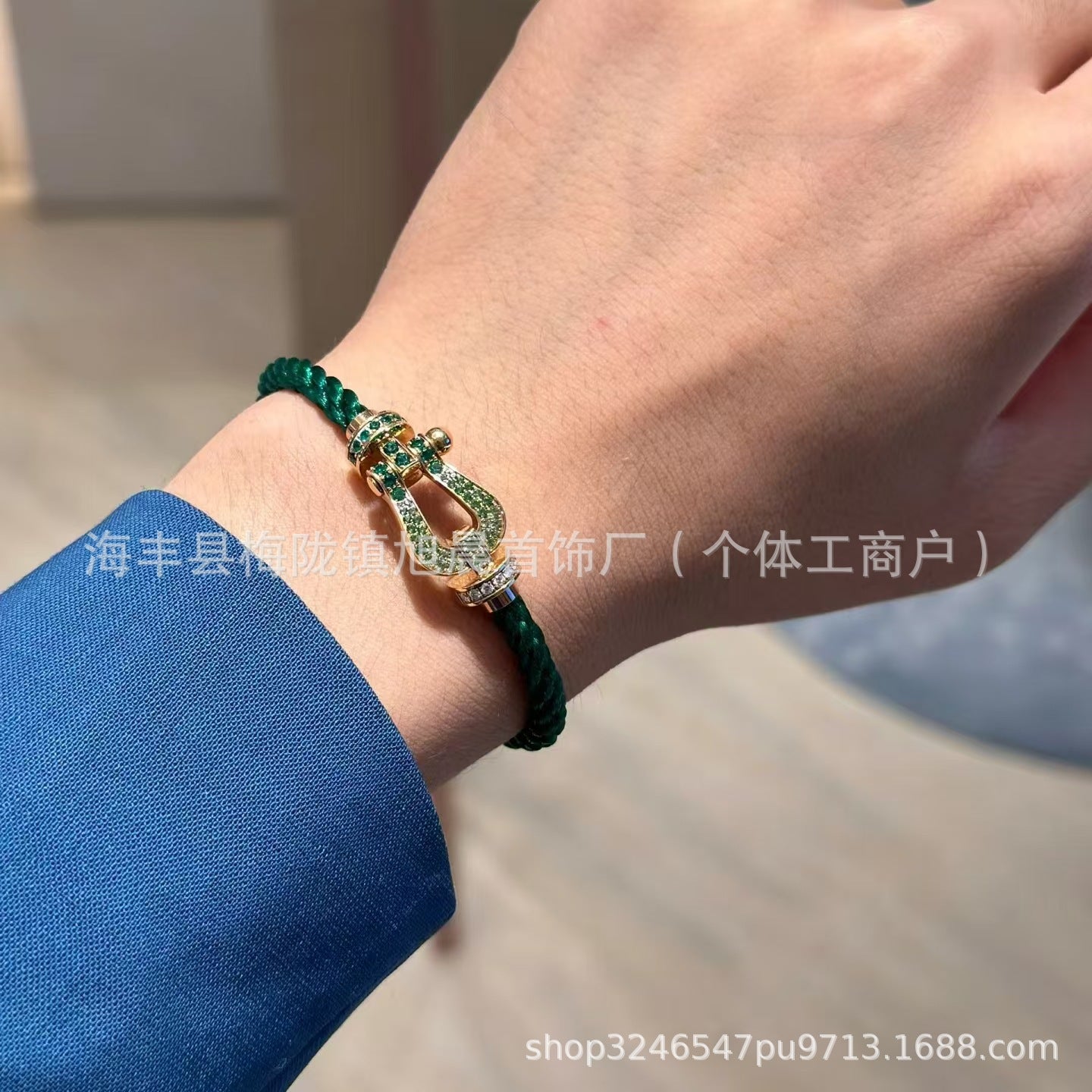 New Trendy Ins Black Samurai Black Couple's Year Horseshoe Buckle Steel Rope Bracelet Bracelet Men's Bracelet
