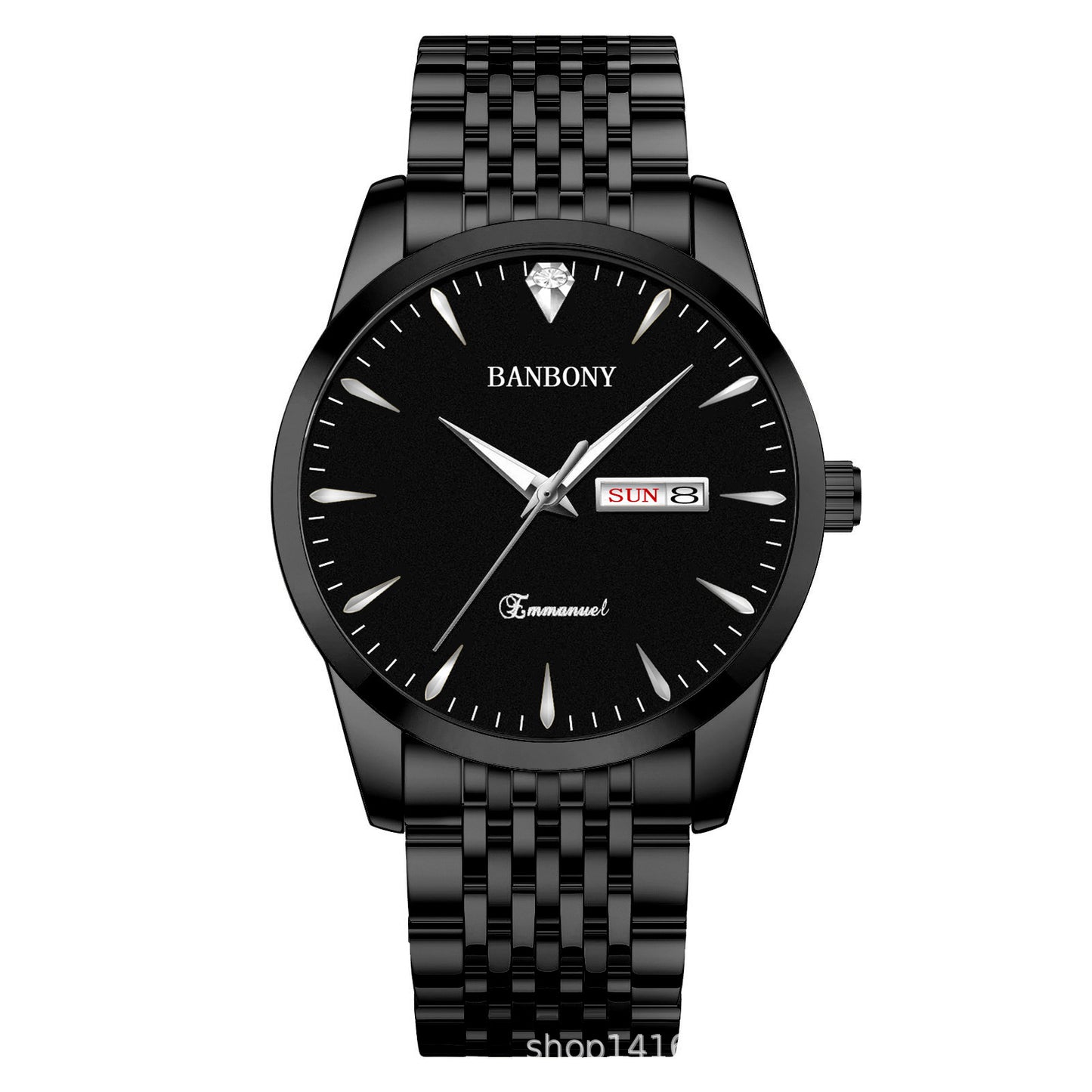 Watch Men's Double Calendar Diamond Luminous Waterproof Simple Thin in stock Daifa Spelling Duoduo Shake Voice Live Video