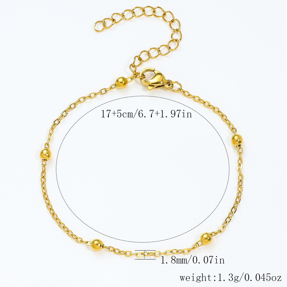 Stainless Steel Bracelet 18K Gold Vacuum Plating Furnace Versatile Simple Everyday Basic Bracelet Color-Preserving Jewelry