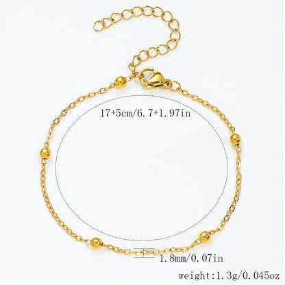 Stainless Steel Bracelet 18K Gold Vacuum Plating Furnace Versatile Simple Everyday Basic Bracelet Color-Preserving Jewelry