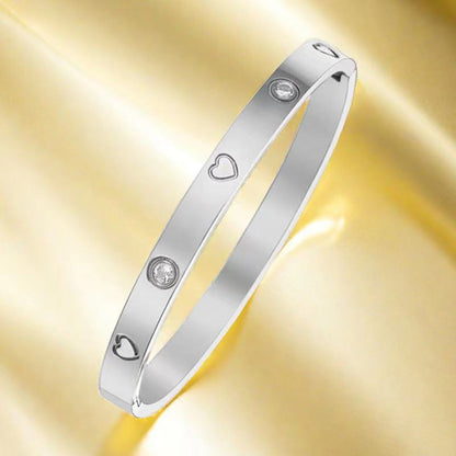 Cross-border Stainless Steel Bracelet Women's High-grade Electroplated Circle Bracelet Diamond Light Luxury Titanium Steel Fashion Jewelry