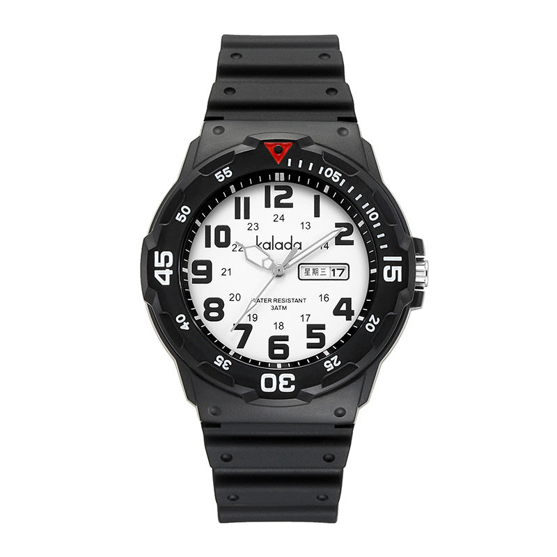 Trendy watches men's sports men's students waterproof anti-fall boys double calendar watch generation box link