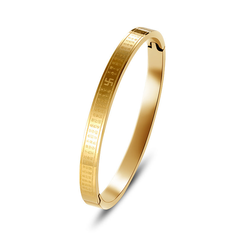Cross-border Stainless Steel Bracelet Women's High-grade Electroplated Circle Bracelet Diamond Light Luxury Titanium Steel Fashion Jewelry