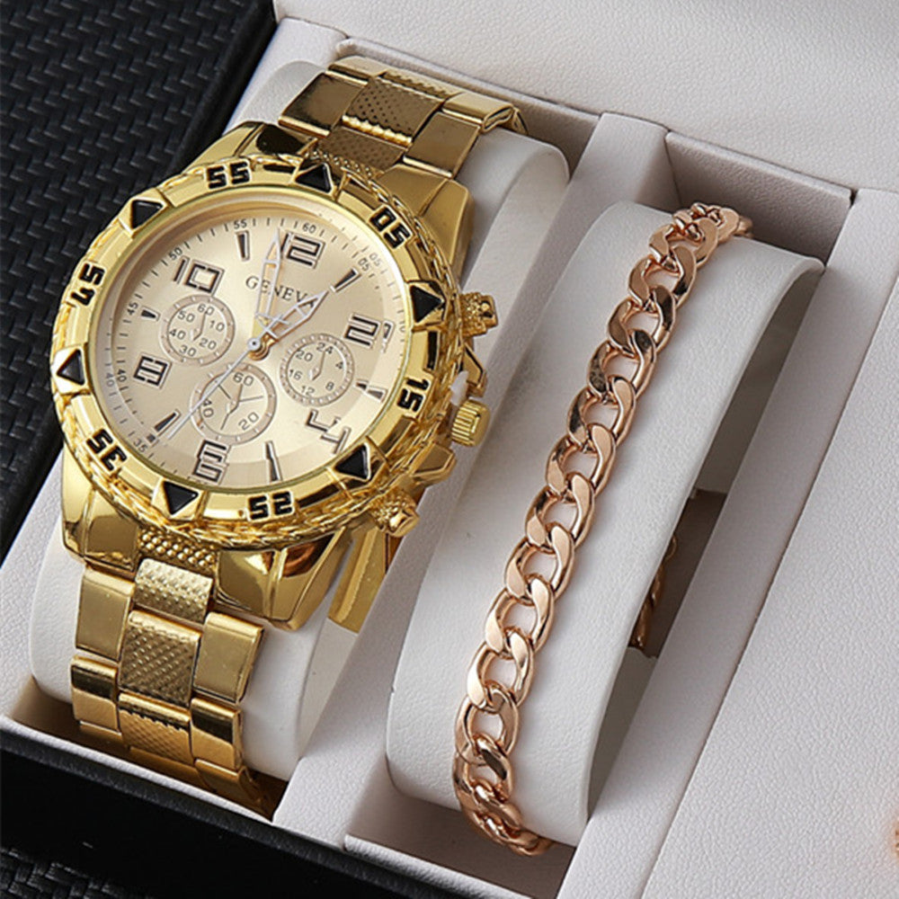 Factory direct sales calendar steel watch men's large dial quartz watch cross-border hot foreign trade men's watches wholesale