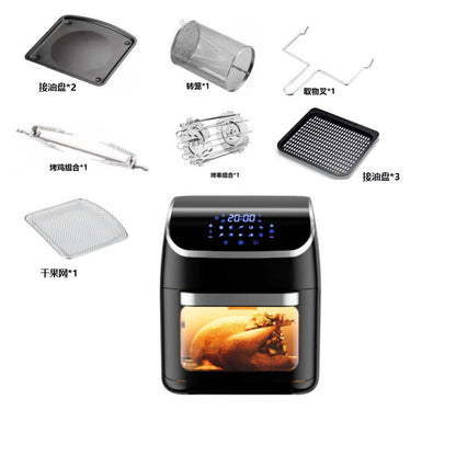 In-Stock Household Air Fryer Cross-Border 12L Large Capacity Fryer for Frying French Fries and Roasting Chicken with Touch Control Toaster Oven