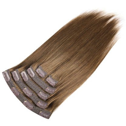 Real Human Hair Lace Clip-In Hair Extensions 6-Piece Set Invisible Hair Extensions Clip in Human Hair Export Wigs