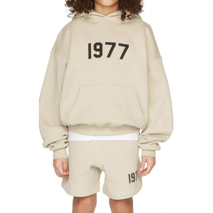 High-End Original Goods Essentials Sweatshirt Hooded Trendy Brand Loose Fog High Street Thin Velvet Autumn Clothing 1977 Children's Clothing