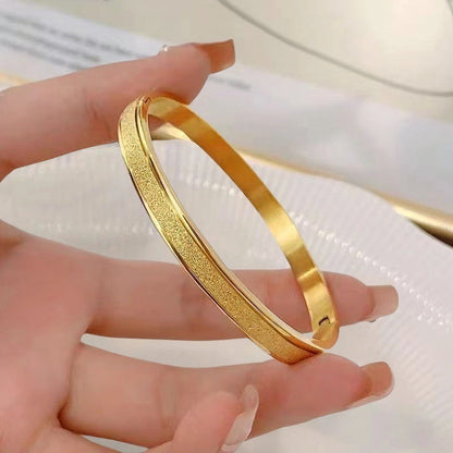 Cross-border Stainless Steel Bracelet Women's High-grade Electroplated Circle Bracelet Diamond Light Luxury Titanium Steel Fashion Jewelry