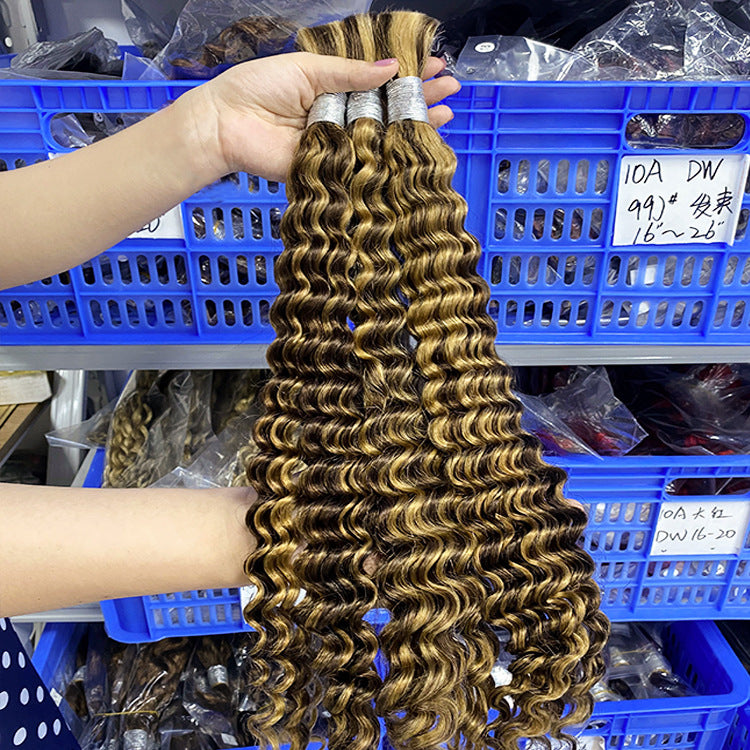 Deep wave real hair dirty braids Boho braids wig full human hair