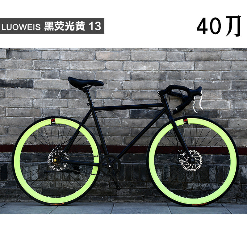 Dead flying bicycle men's road racing disc brake student women's bicycle adult sports car 24 inch 26 inch solid tire live flying