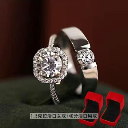 Simulated Fake Diamond Ring, a Couple's Wedding Ring, Live Adjustable Ring, Wedding Photo Props, Wedding Ceremony