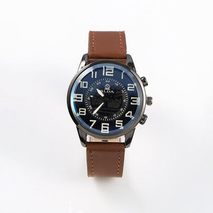 Popular Fashion Business Belt Simple Men's Watch Men's Casual Retro Digital Dial Student Quartz Watch Wholesale