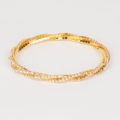 Women's Braided Crystal Bracelet Stretch High-end Bracelet Girlfriend Bracelet Light Luxury Photo Shooting Exquisite Jewelry
