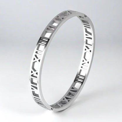 Cross-border Stainless Steel Bracelet Women's High-grade Electroplated Circle Bracelet Diamond Light Luxury Titanium Steel Fashion Jewelry