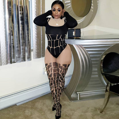 M21JP593 European and American Women's 2021 Winter New Round Neck Long Sleeve Sexy Tight Leggings Women's Pants