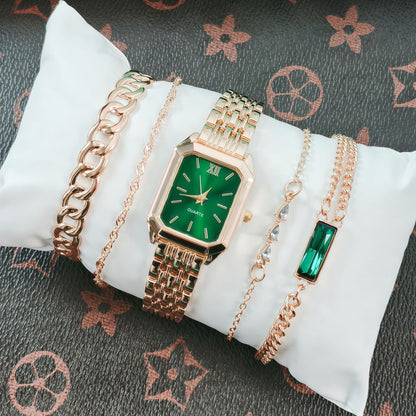 New Trendy Square Women's Quartz Watch Fashion Steel Band Women's Wristwatch Wholesale from Manufacturer in Stock