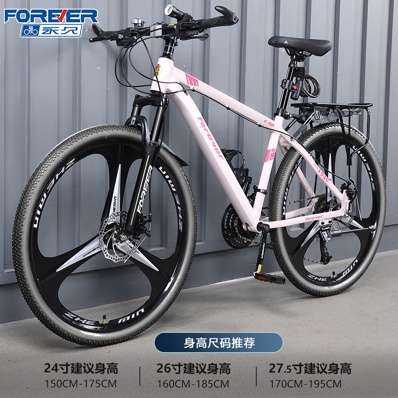 Permanent Aluminum Alloy Oil Disc Bicycle Mountain Bike Men's Variable Speed Adult Teenager Middle School Student Shock Absorbing Road Bicycle