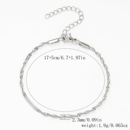 Stainless Steel Bracelet 18K Gold Vacuum Plating Furnace Versatile Simple Everyday Basic Bracelet Color-Preserving Jewelry