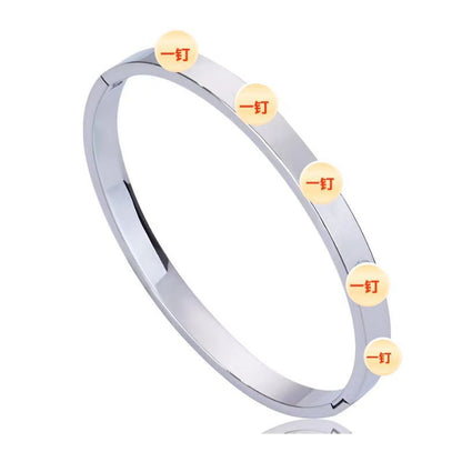 Cross-border Stainless Steel Bracelet Women's High-grade Electroplated Circle Bracelet Diamond Light Luxury Titanium Steel Fashion Jewelry