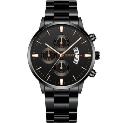 Factory direct sales calendar steel watch men's large dial quartz watch cross-border hot foreign trade men's watches wholesale