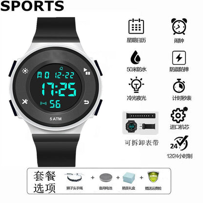 Waterproof luminous electronic watch men's trendy simple female junior high school students children's multi-functional sports watch