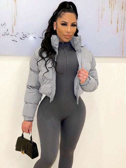 S390799 Autumn and Winter Popular Women's Cotton Clothing European and American Short Women's Cotton Jacket Jacket