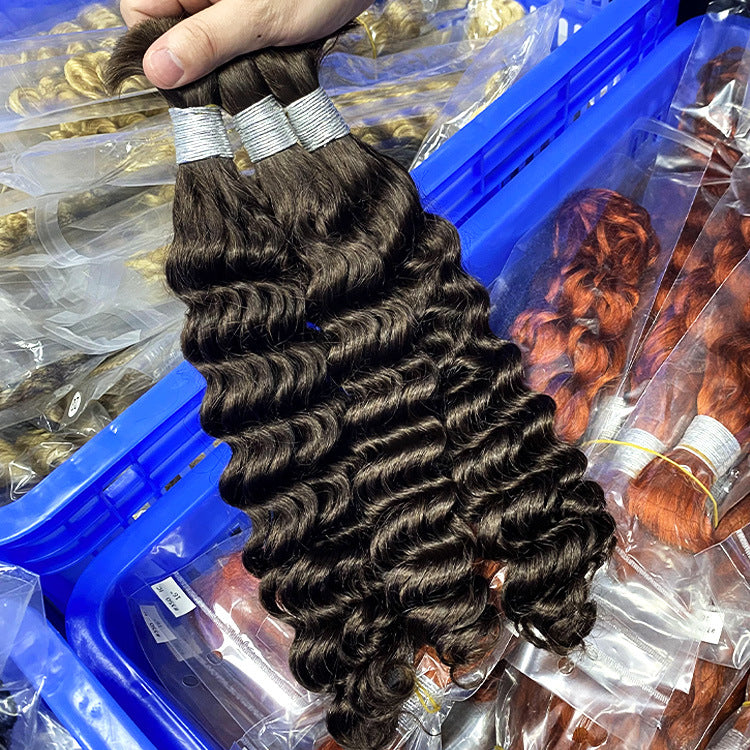 Deep wave real hair dirty braids Boho braids wig full human hair