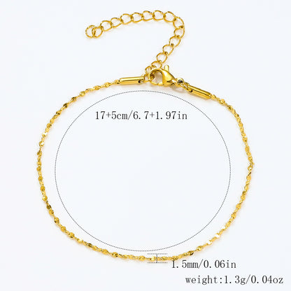Stainless Steel Bracelet 18K Gold Vacuum Plating Furnace Versatile Simple Everyday Basic Bracelet Color-Preserving Jewelry