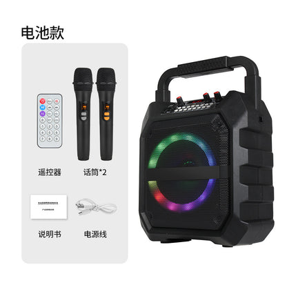 J.I.Y K6S Portable Ktv Bluetooth Speaker + Car Microphone + Wireless Lavalier Microphone