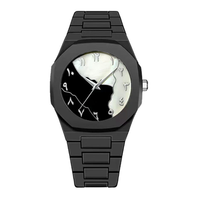 Watch Men's Popular Arabic Digital Middle East Hot Sale Black Matte Plastic Men's Watch Cross-Border Quartz Watch