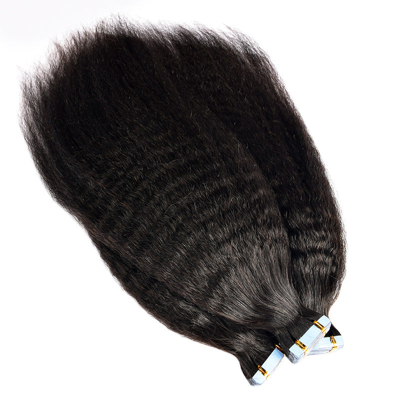 Wig Film Hair Human Tape in Hair Invisible Traceless Hair Extensions European and American Cross-Border Human Hair Wigs