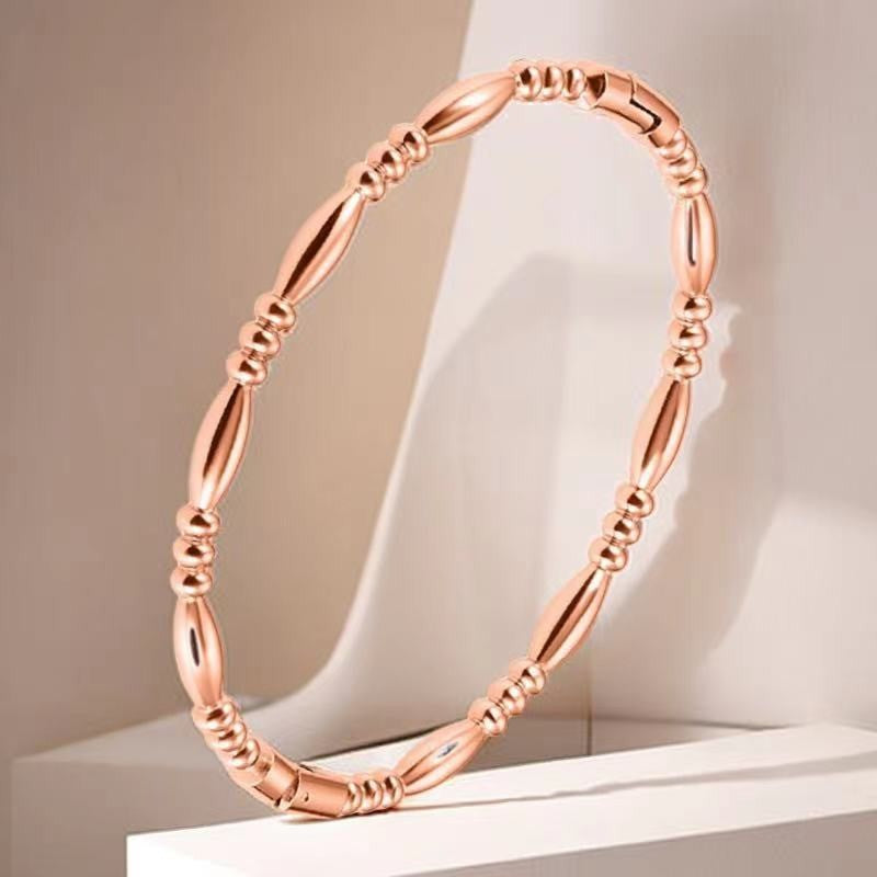 European and American Cross-Border Stainless Steel Bracelet, Titanium Steel Nail Bracelet for Women, Non-Fading, Simple, Versatile, Fashionable and Elegant Bracelet