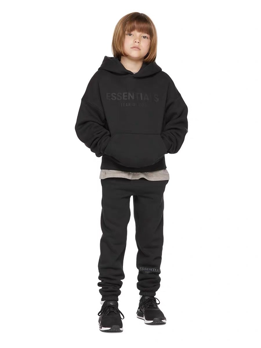 Trendy Brand Children's Clothing Essentials Autumn and Winter Suit Men's and Women's High Street Loose Hooded Fleece Sweater Pants