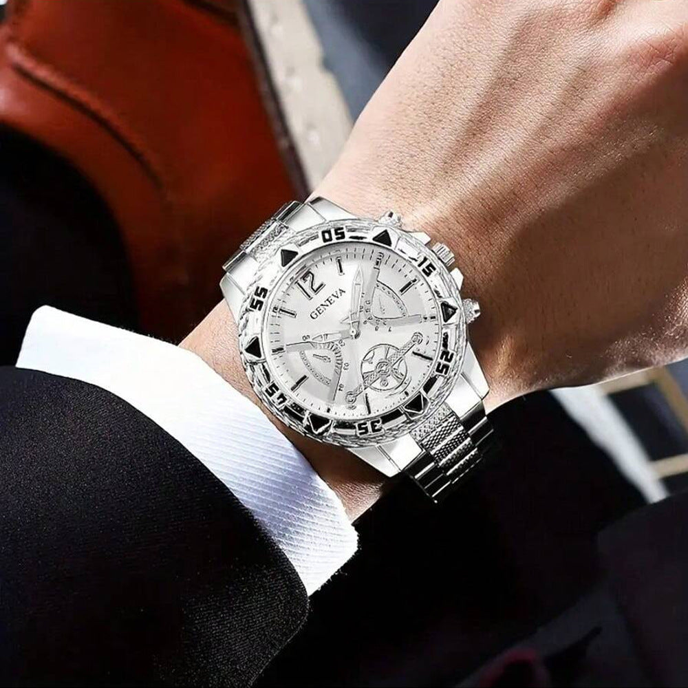 Business Men's Watch Men's genuine goods Volkswagen All-Non-Automatic Mechanical Watch Steel Band Men's Business Waterproof Quartz Wrist Watch