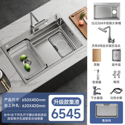 Jomoo Sink Large Single-Slot Kitchen Household 304 Stainless Steel Countertop Undermount Sink Dishwashing Sink Undermount Sink