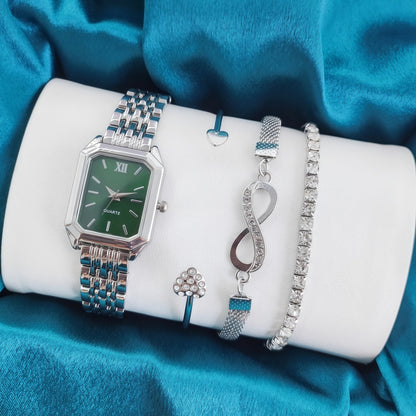 2025 New Light Luxury Steel Band Women's Watch Female Student Fashion Simple Square Quartz Watch Wholesale