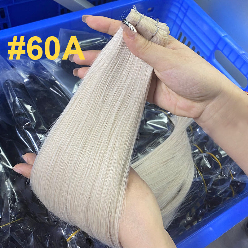 Human Hair Wig Hand Braided Hair Curtain Ladies Human Hair Genius Weft Bundles European and American Cross-Border