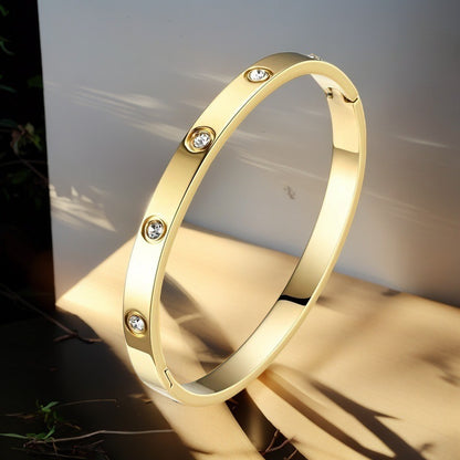 European and American Cross-Border Stainless Steel Bracelet, Titanium Steel Nail Bracelet for Women, Non-Fading, Simple, Versatile, Fashionable and Elegant Bracelet