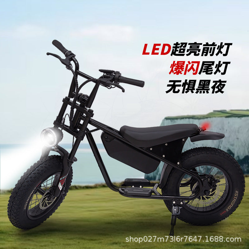 L Cross-Border E-Commerce Export 16-Inch Electric Snow Stroller Fat Tire Lithium Electric Bicycle Mini Electric Snowmobile