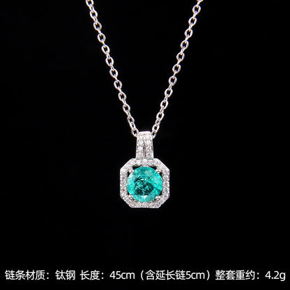 Set of Zircon Cross-Border Aliexpress Crystal Square Diamond Full Diamond Perfume Bottle Necklace Women's Jewelry Earrings Hot Selling Earrings