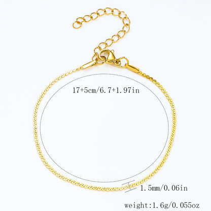Stainless Steel Bracelet 18K Gold Vacuum Plating Furnace Versatile Simple Everyday Basic Bracelet Color-Preserving Jewelry